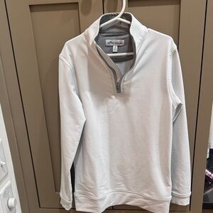 Peter Millar white/Gray Zip-Up Sweater